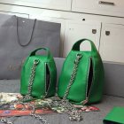2015 Cheap Mulberry Small Georgia May Jagger Biker Pouch Green Soft Polished Buffalo Leather