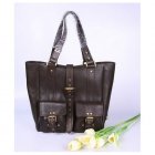 Mulberry Beatrice Tote Black Waxed 7224 Dark Coffee